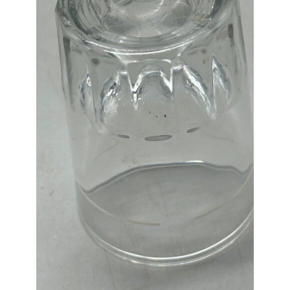 Vintage Clear Thick Glass Shot Glass With Faceted Design Fill Line Used READ - Picture 6 of 6